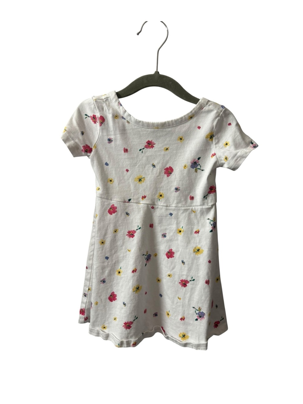 GAP White Floral Casual Dress with Pink & Yellow Blooms